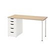 ALEX/MÅLSKYTT - Desk, birch/white, 140x60 cm