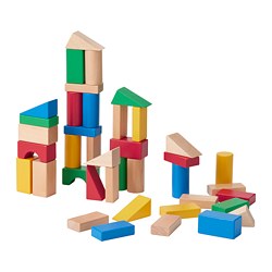 UNDERHÅLLA - Balok kayu, set isi 40, aneka warna