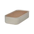 HARVMATTA - Box with lid, light beige, 12x24x6 cm