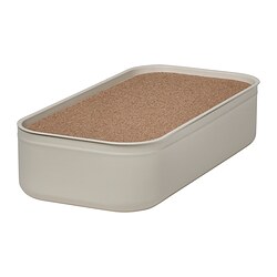 HARVMATTA - Box with lid, light beige, 12x24x6 cm