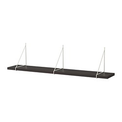 PERSHULT/BERGSHULT - Wall shelf, brown-black/white, 120x20 cm