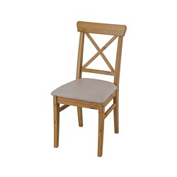 INGOLF - Chair, antique stain/Nolhaga grey-beige