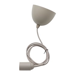 GRÅVACKA - Cord set for bulb, beige, 1.8 m