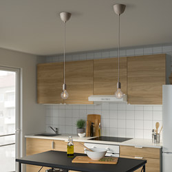 GRÅVACKA - Cord set for bulb, beige, 1.8 m