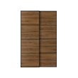 MEHAMN - Pair of sliding doors, black/double sided walnut, 150x236 cm