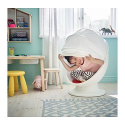 IKEA PS LÖMSK - Swivel armchair, white/red