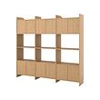 LÅDMAKARE - Kombnsi pnyimpanan dg pintu geser, dengan 3 rak/efek kayu oak, 238x35x212 cm