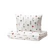 NATTSLÄNDA - Sarung duvet dan sarung bantal, motif bunga aneka warna, 150x200/50x80 cm