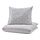 NATTSLÄNDA - duvet cover and pillowcase, floral pattern grey/white, 150x200/50x80 cm | IKEA Indonesia - PE813431_S1