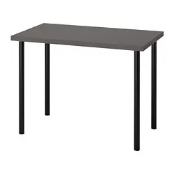 ADILS/LINNMON - Meja, abu-abu tua/hitam, 100x60 cm