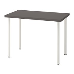 ADILS/LINNMON - Desk, dark grey/white, 100x60 cm