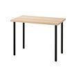 ADILS/LINNMON - Meja, efek kayu oak diwarnai putih/hitam, 100x60 cm