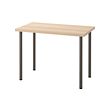 ADILS/LINNMON - Desk, white stained oak effect/dark grey, 100x60 cm