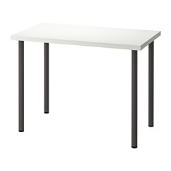 ADILS/LINNMON - Desk, white/dark grey, 100x60 cm