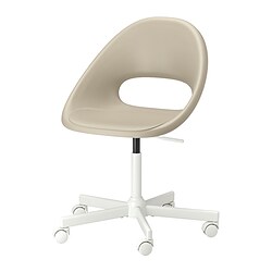 MALSKÄR/ELDBERGET - Swivel chair, beige/white