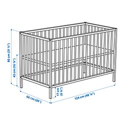 SNIGLAR - Ranjang bayi, kayu beech, 60x120 cm