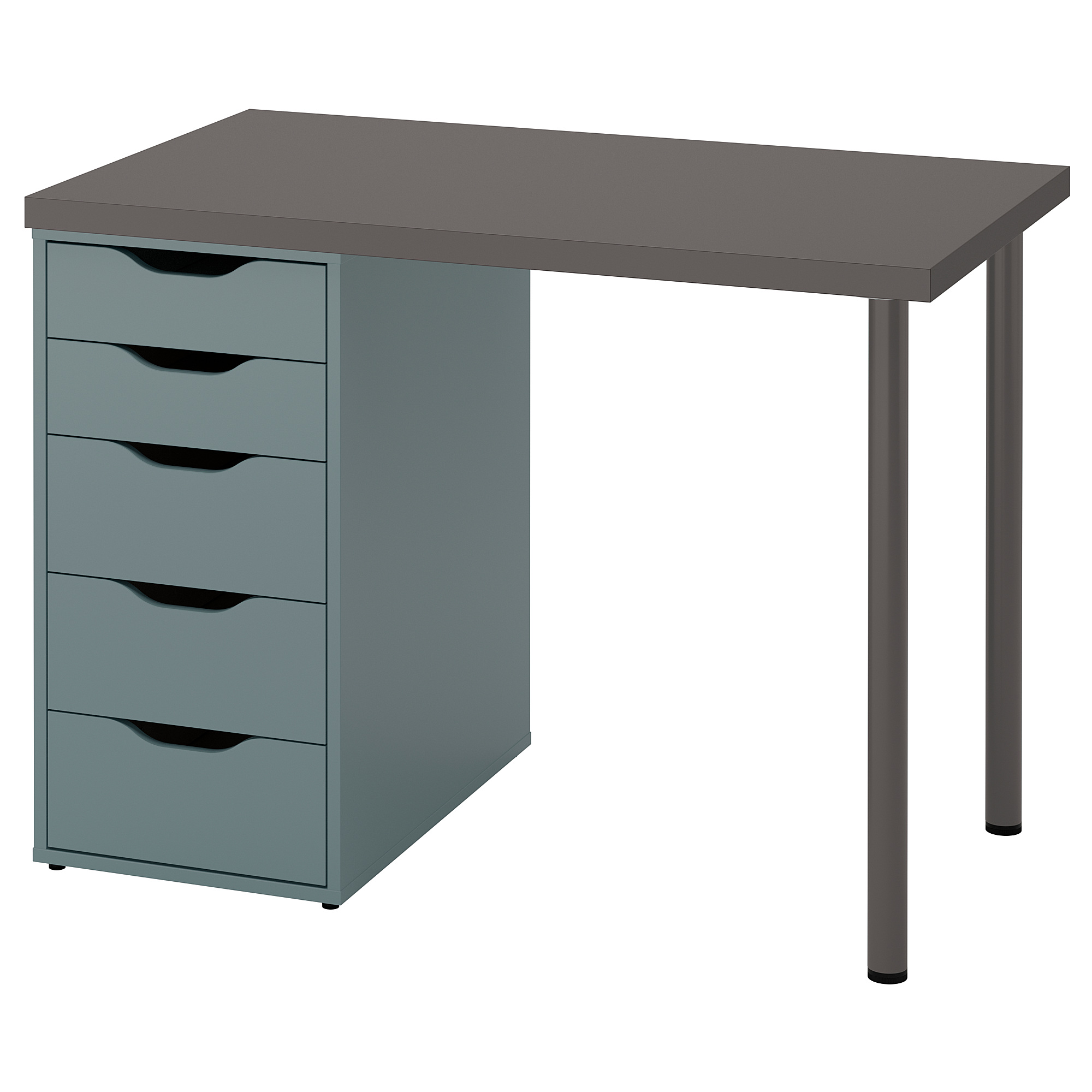 ALEX/LINNMON desk, dark grey/greyturquoise, 100x60 cm IKEA Indonesia