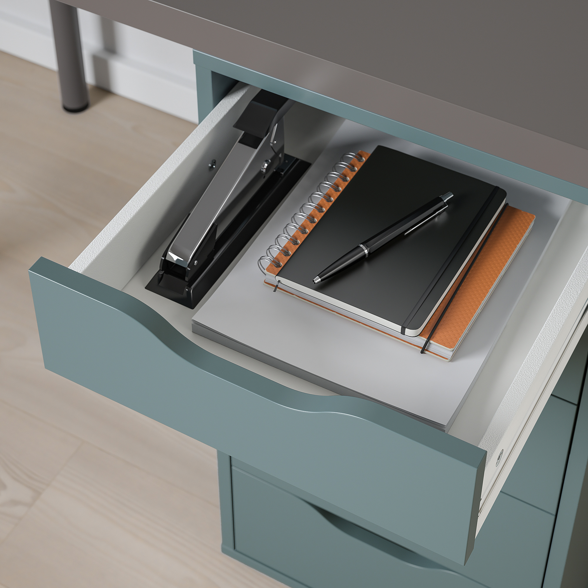 ALEX/LINNMON desk, dark grey/greyturquoise, 100x60 cm IKEA Indonesia