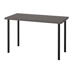 LAGKAPTEN/ADILS - Desk, dark grey/black, 120x60 cm