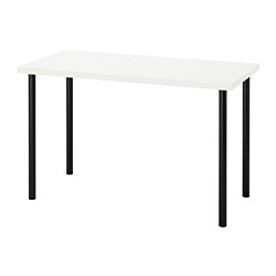 LAGKAPTEN/ADILS - Desk, white/black, 120x60 cm