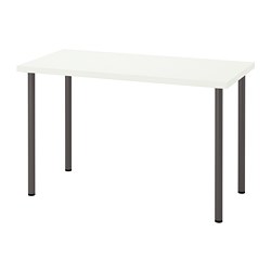 LAGKAPTEN/ADILS - Desk, white/dark grey, 120x60 cm