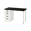 ALEX/LAGKAPTEN - Desk, black-brown/white, 120x60 cm