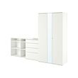 VIHALS - Kombinasi lemari pakaian, putih/cermin kaca, 270x57x200 cm