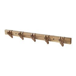 STOREDAMM - Hook rack, acacia/rattan
