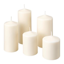 FENOMEN - Lilin blok tanpa aroma, set isi 5, alami