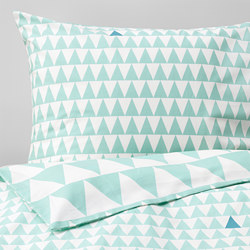 STILLSAMT - Sarung duvet dan sarung bantal, toska muda, 150x200/50x80 cm