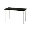 LAGKAPTEN/OLOV - Meja, hitam-cokelat/putih, 120x60 cm