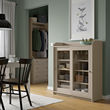 HAUGA - Glass-door cabinet, beige, 105x116 cm