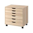 ALEX - Drawer unit on castors, white stained/oak effect, 67x66 cm