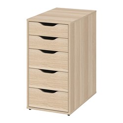 ALEX - Drawer unit, white stained/oak effect, 36x70 cm