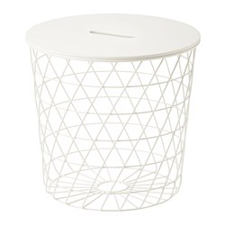 KVISTBRO - Storage table, white, 44 cm