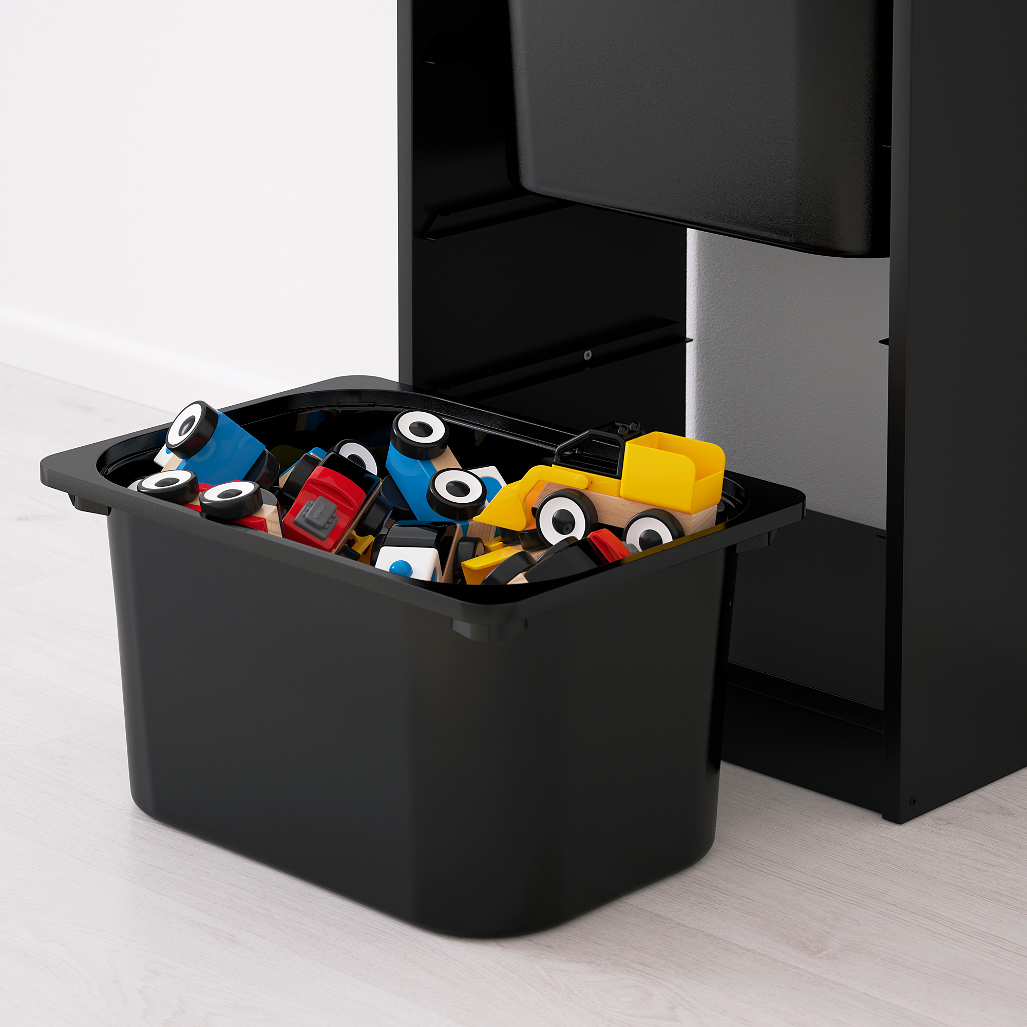 TROFAST storage combination with boxes, black/white black IKEA Indonesia