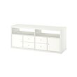 KALLAX - Kombinasi penyimpanan TV, putih, 147x39x60 cm