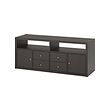 KALLAX - TV storage combination, black-brown, 147x39x60 cm