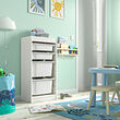 TROFAST - Storage combination with boxes, white/white, 46x30x95 cm