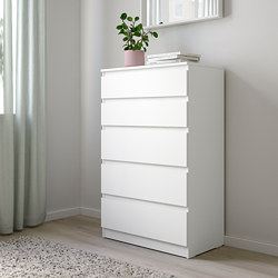 KULLEN - Lemari 5 laci, putih, 70x112 cm