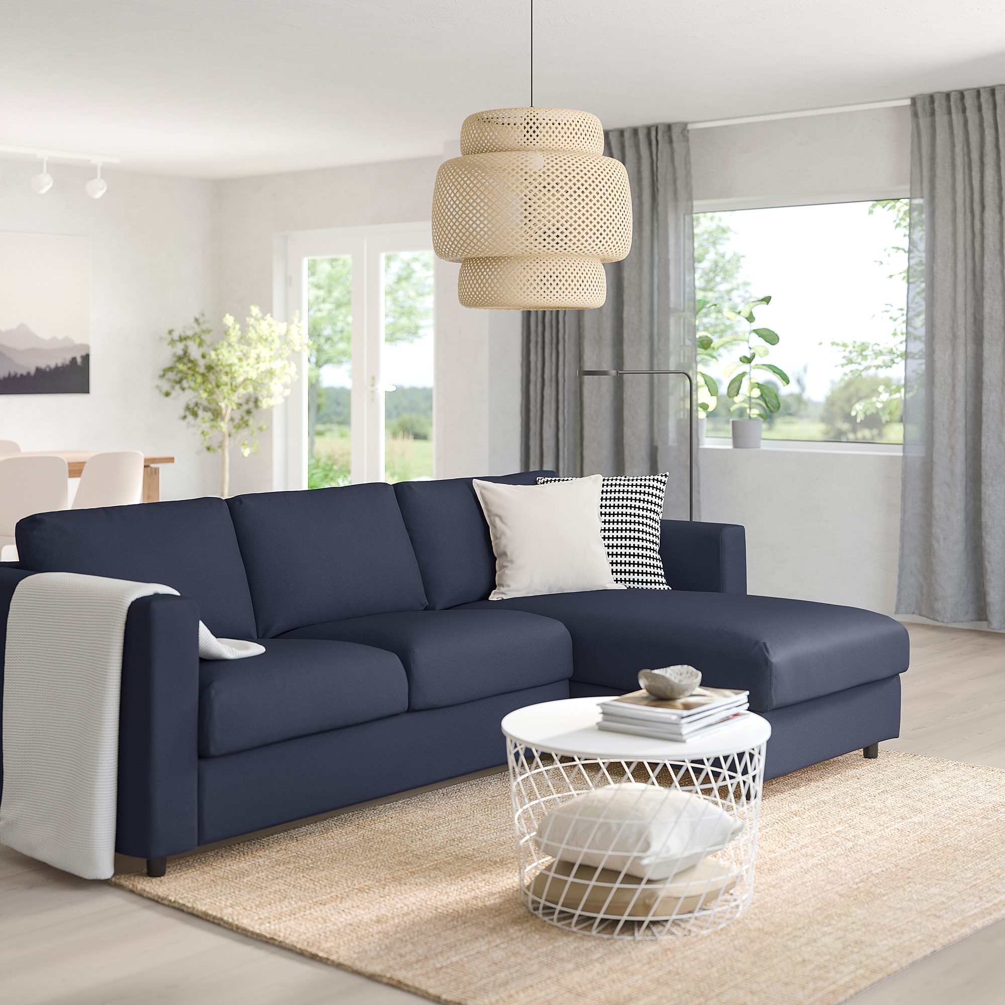 VIMLE 3seat sofa, with chaise longue/Orrsta blackblue IKEA Indonesia
