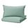 STRANDTALL - duvet cover and 2 pillowcases, grey-green/dark green, 240x220/50x80 cm | IKEA Indonesia - PE814099_S1