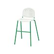 VILDGÅS - Kursi tinggi anak, putih/hijau
