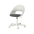 MALSKÄR/LOBERGET - Swivel chair + pad, white/dark grey