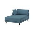 UPPÅKRA - Chaise longue module, with armrest left/Axvall dark grey-blue