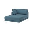 UPPÅKRA - Chaise longue module, with armrest left/Axvall dark grey-blue