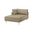 UPPÅKRA - Chaise longue module, with armrest left/Johanneshov brown-beige