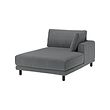 UPPÅKRA - Chaise longue module, with armrest right/Johanneshov dark grey