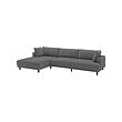 UPPÅKRA - 4,5-seat modular sofa, with chaise longue, left/Johanneshov dark grey