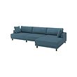 UPPÅKRA - 4,5-seat modular sofa, with chaise longue, right/Axvall dark grey-blue